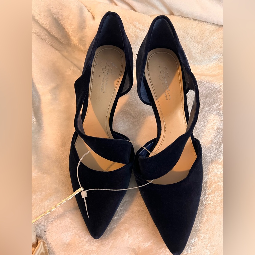 Vince Camuto Dark Blue Velvet Heels